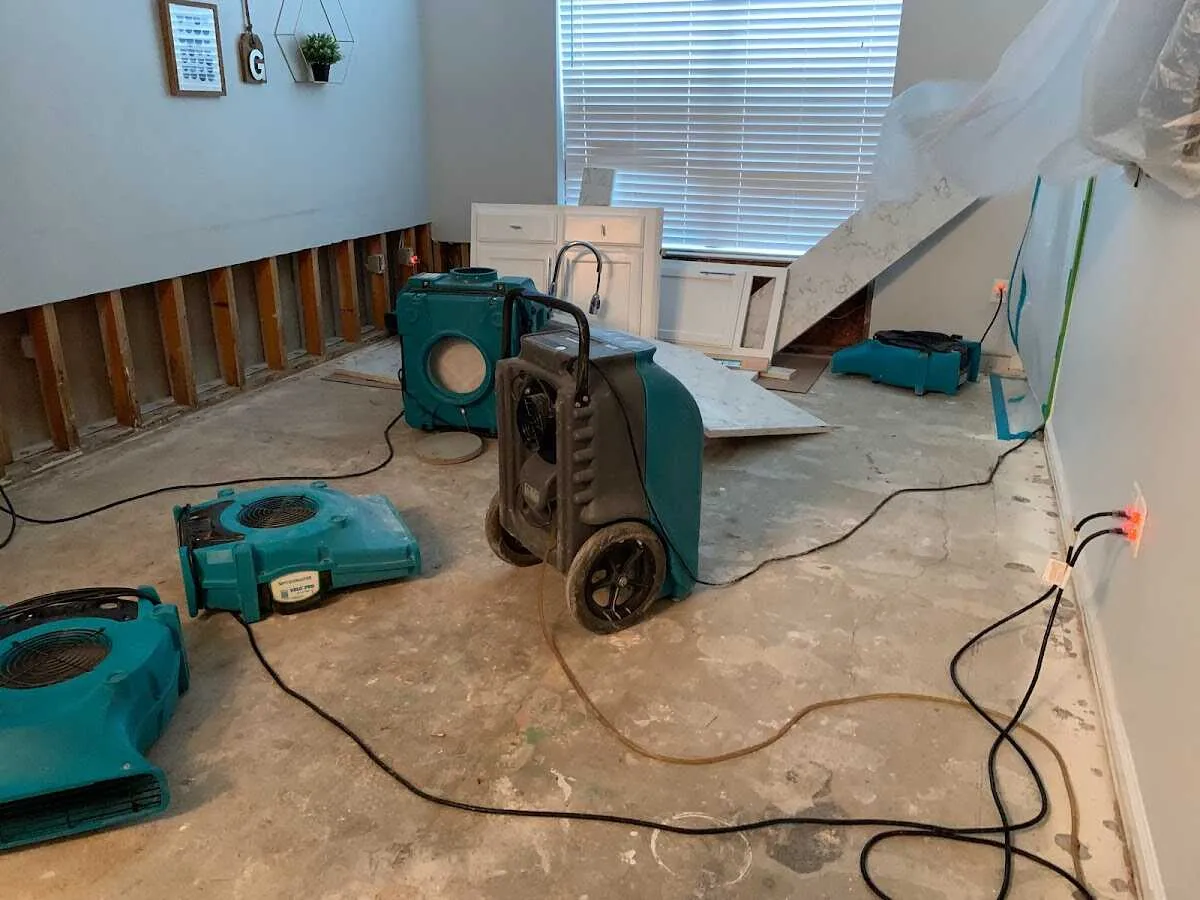 Dehumidifier in flood-cut room for Water Extraction & Removal in Firebaugh